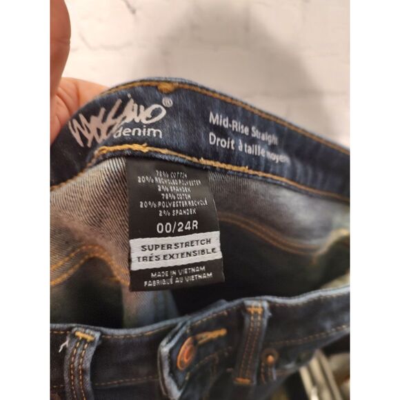 Mossimo straight stretchy low rise jeans size 00 * - Picture 3 of 3